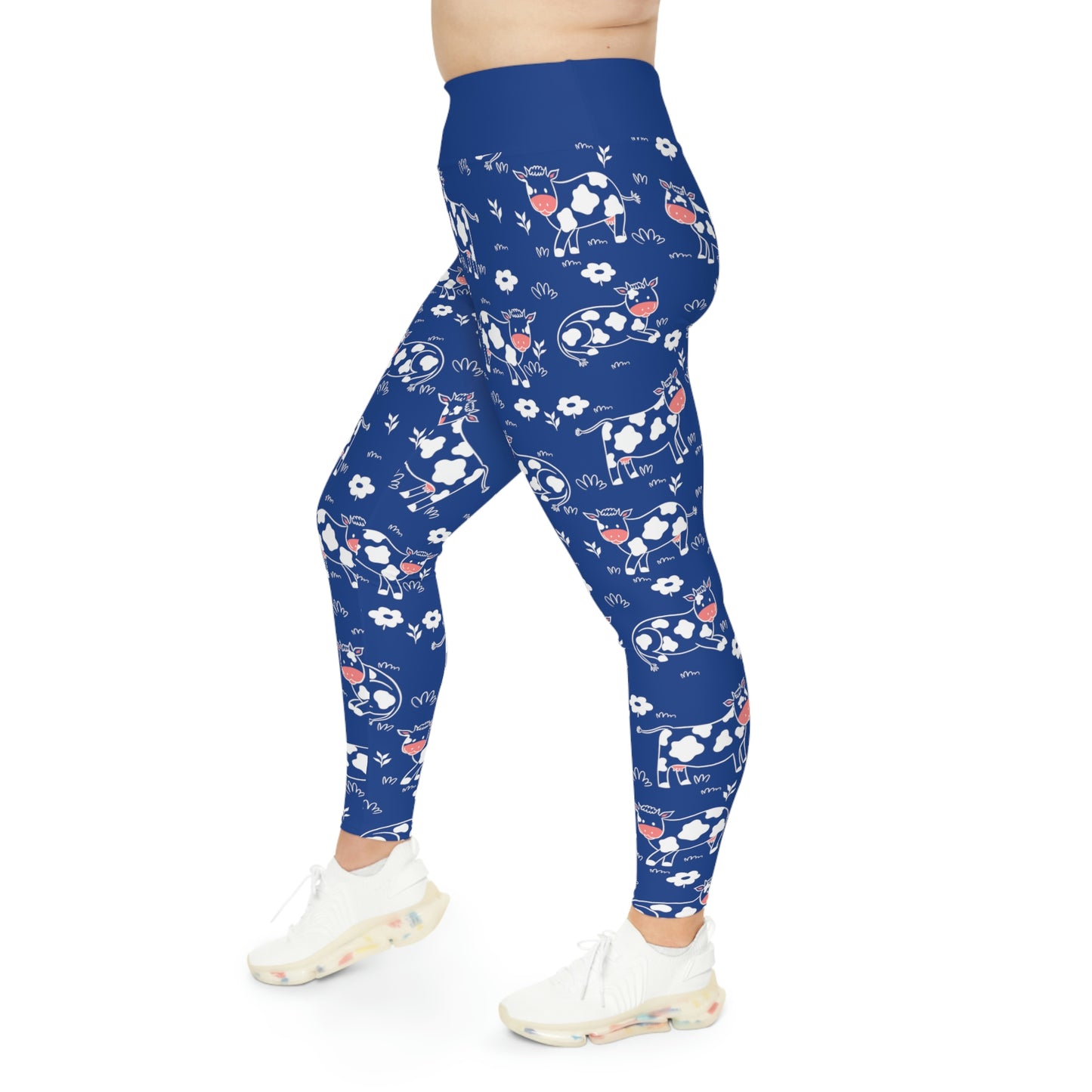 Cow Farm Animals Plus Size Leggings One of a Kind Unique Workout Activewear tights for Mom fitness, Mothers Day, Girlfriend Christmas Gift