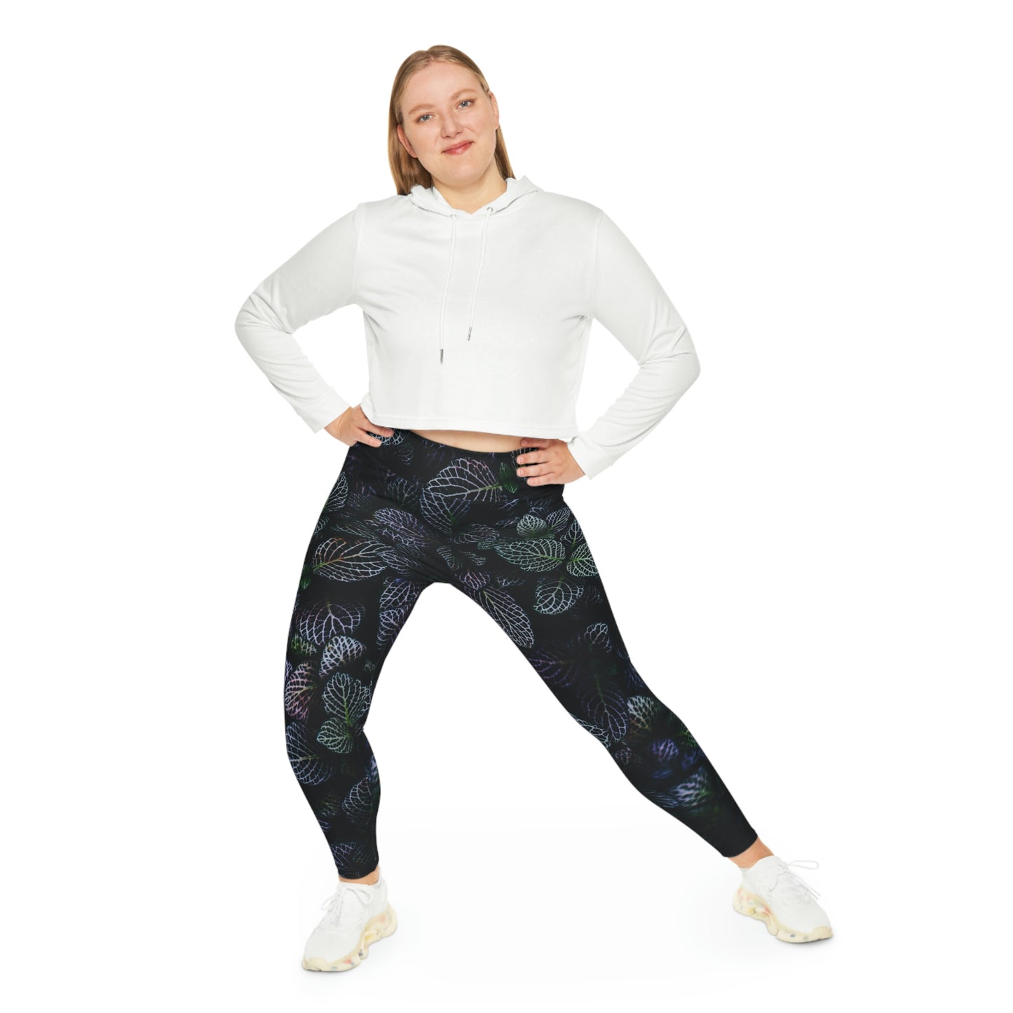 Fall Leaves Plus Size Leggings Cute Leggings, One of a Kind Gift - Workout Activewear tights for Mothers Day, Girlfriend