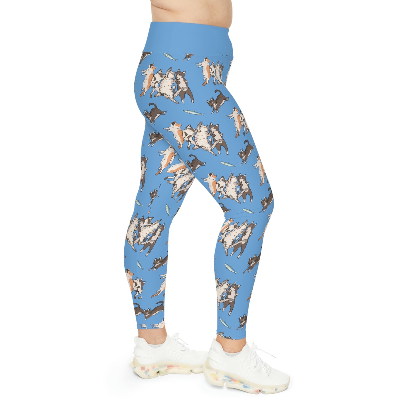 Cat Mom Plus Size Leggings One of a Kind Gift - Unique Workout Activewear tights for Mom fitness, Mothers Day, Girlfriend Christmas Gift