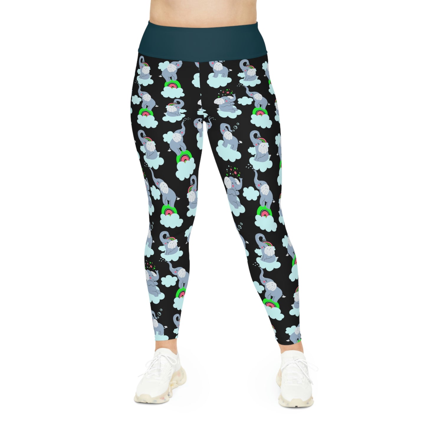 Elephant Plus Size Leggings animal kingdom, One of a Kind Workout Activewear for Wife Fitness, Best Friend, mom and me tights Christmas Gift