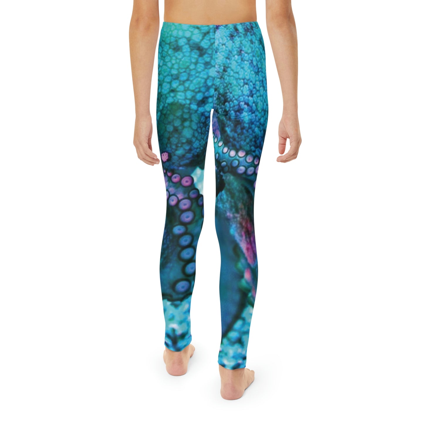 Octopus Beach Youth Leggings, One of a Kind Gift - Unique Workout Activewear tights for kids fitness, Daughter, Niece Christmas Gift