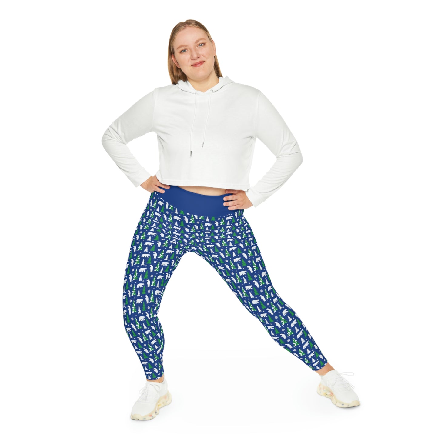 Bear Christmas Tree Plus Size Leggings One of a Kind Unique Workout Activewear tights for fitness, Mothers Day, Girlfriend Gift