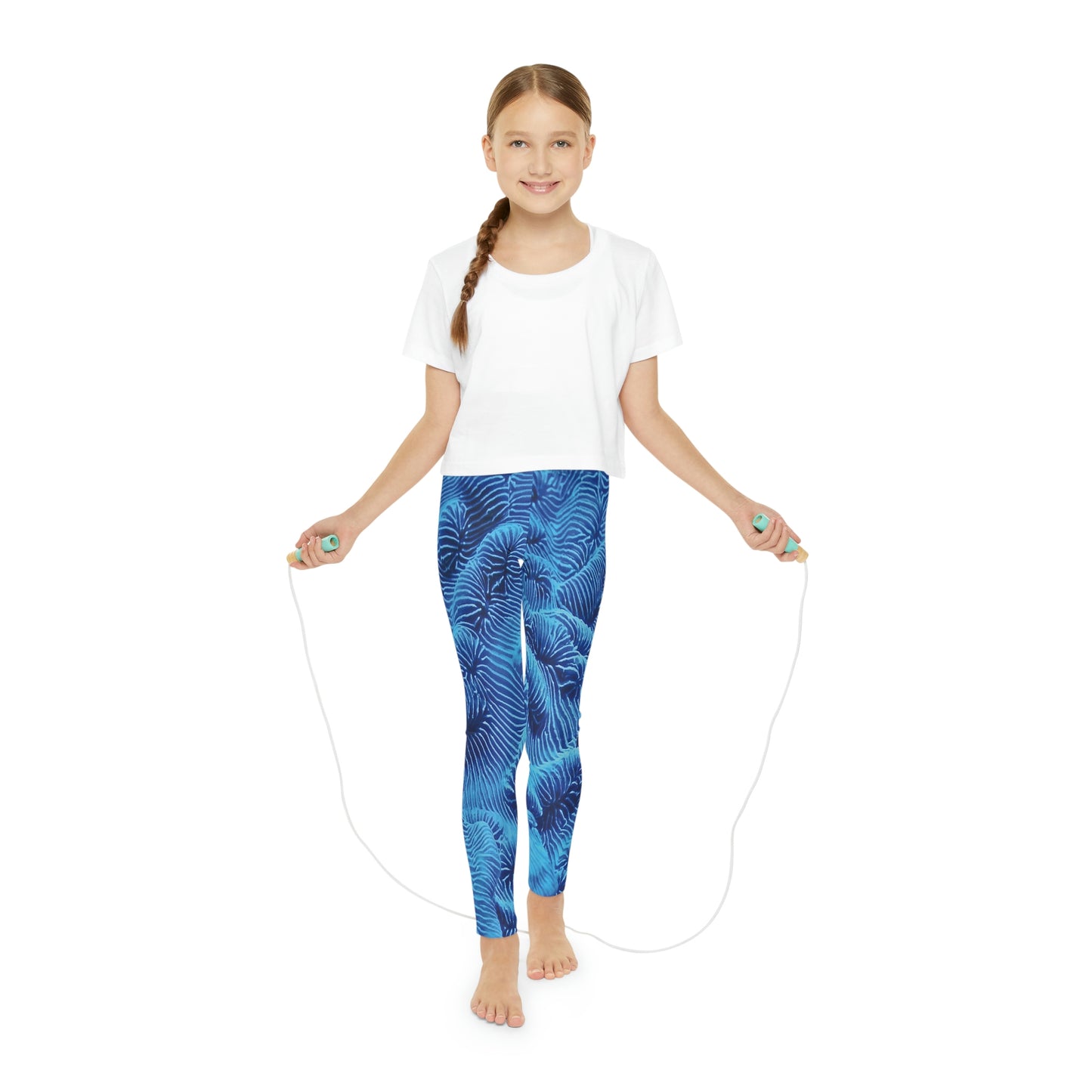 Ocean, Beach Coastal Youth Leggings, One of a Kind Gift - Workout Activewear tights for kids, Granddaughter, Niece Christmas Gift