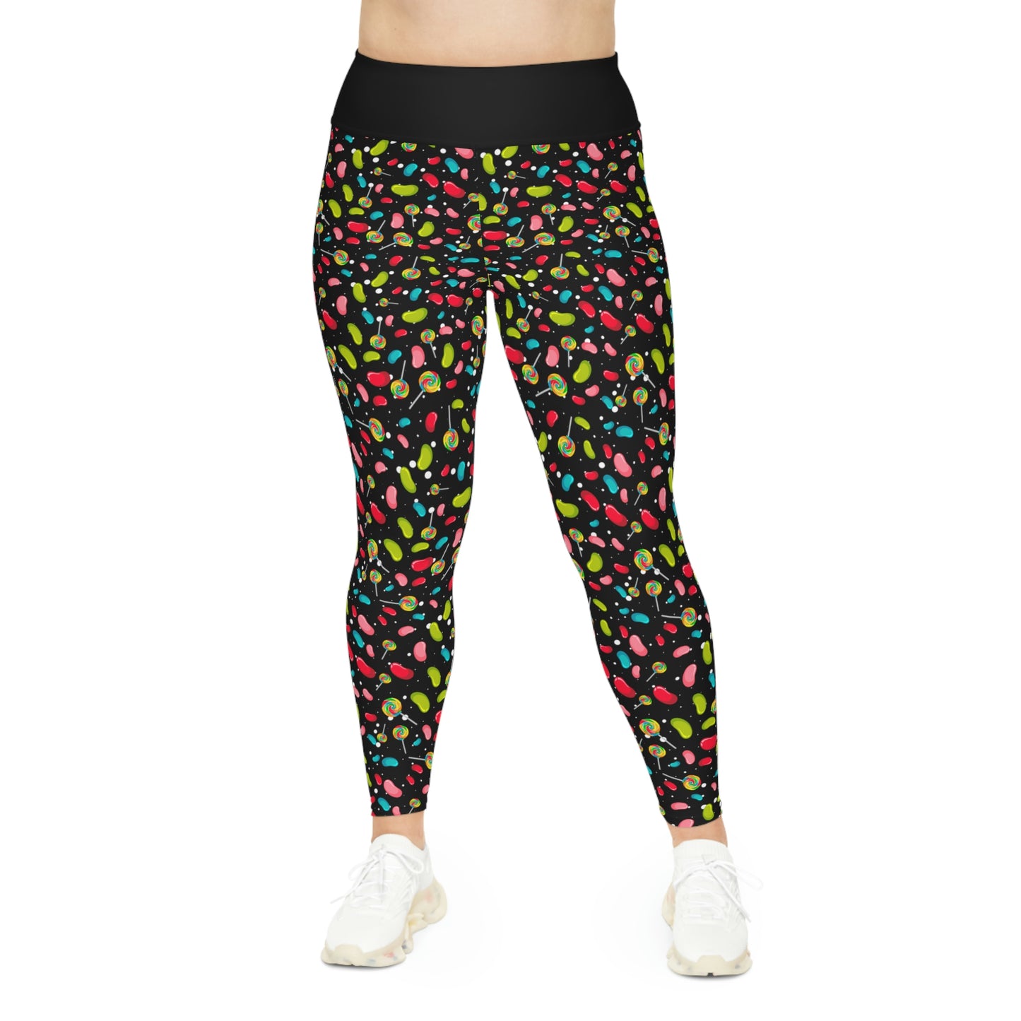 Candy Summer Plus Size Leggings One of a Kind Gift - Unique Workout Activewear tights for Mom fitness, Mothers Day, Girlfriend Christmas Gift