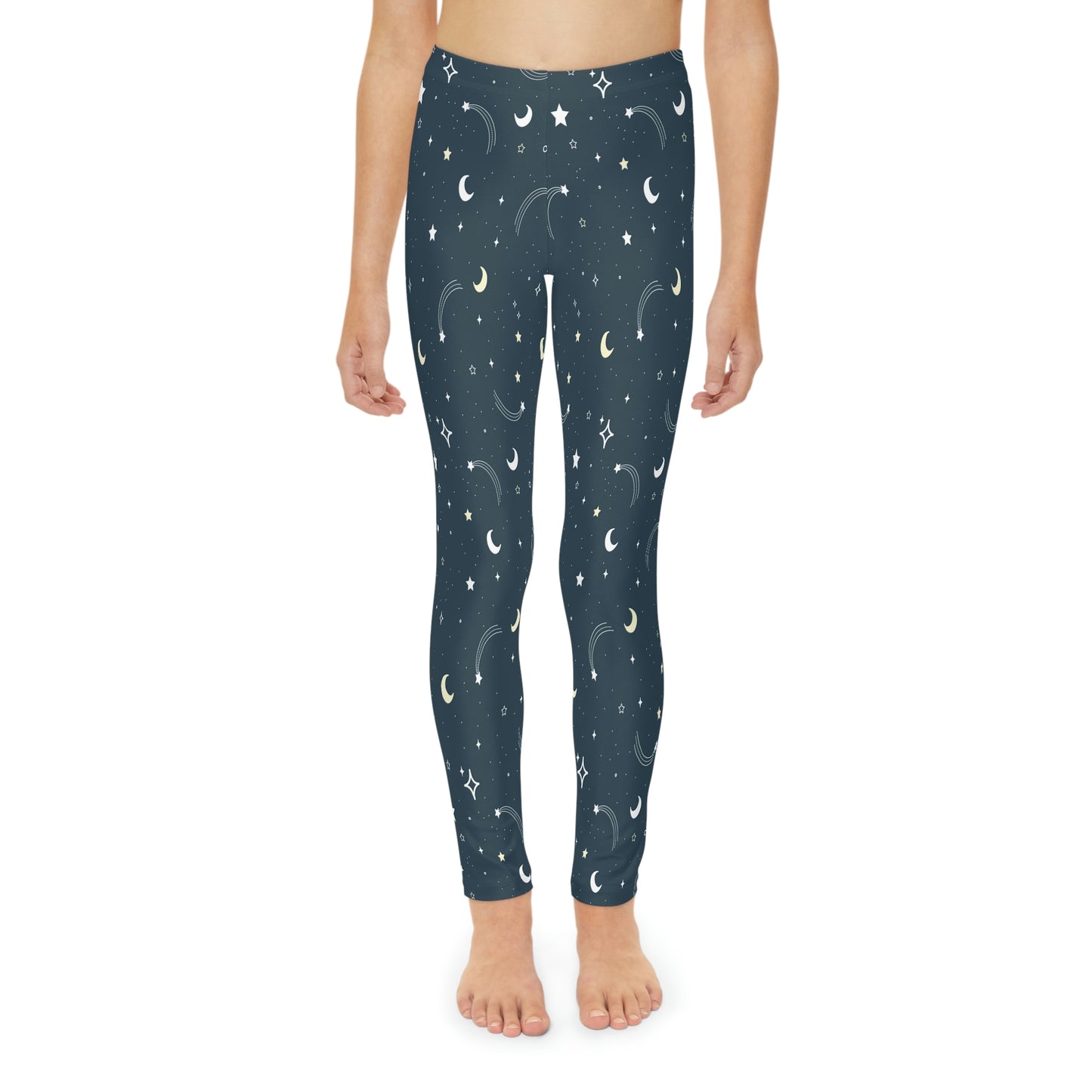 Galaxy, Moon and stars Celestial Youth Leggings, One of a Kind Gift - Unique Workout Activewear tights for kids, Daughter, Niece  Christmas Gift