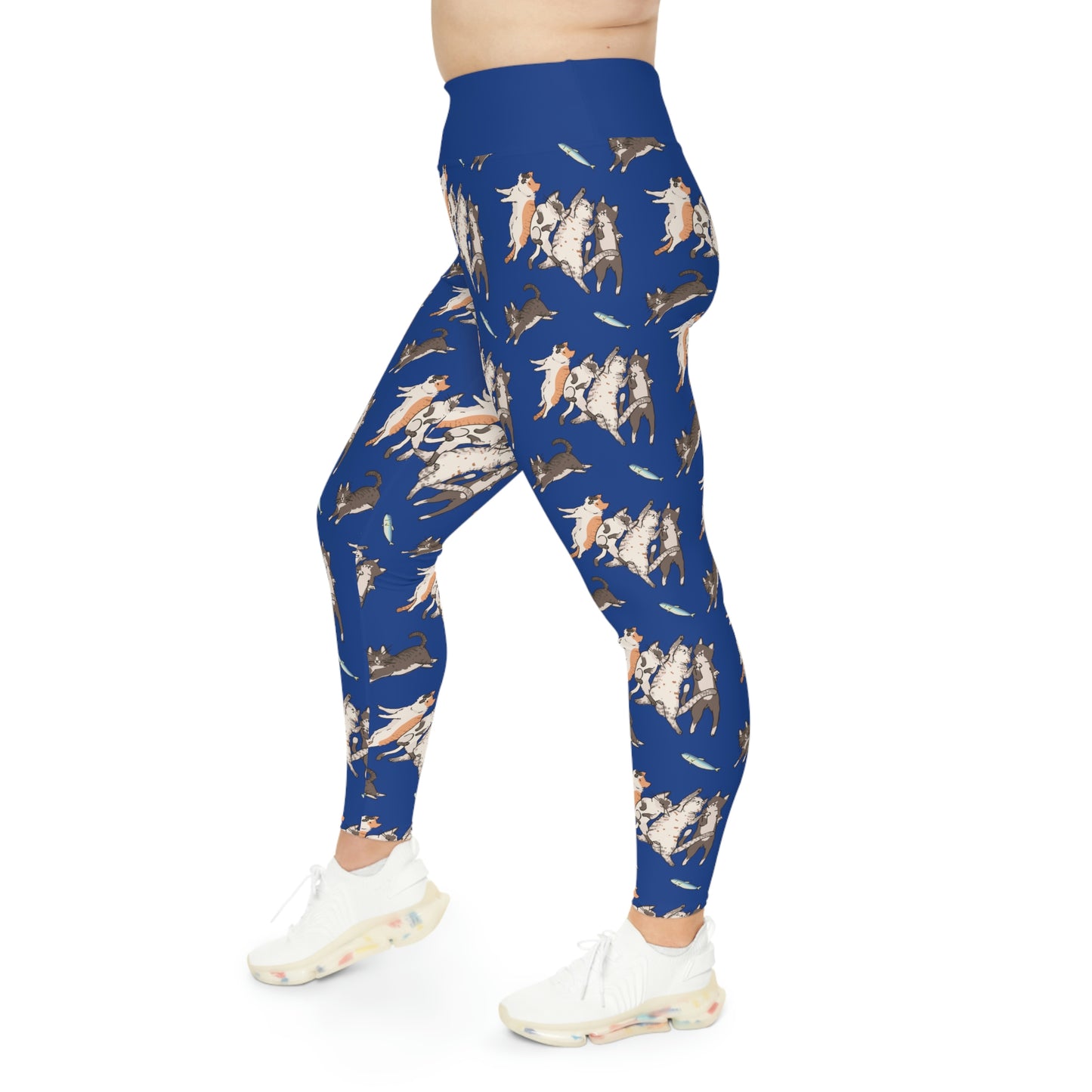 Cat Mom Plus Size Leggings One of a Kind Gift - Unique Workout Activewear tights for Mom fitness, Mothers Day, Girlfriend Christmas Gift