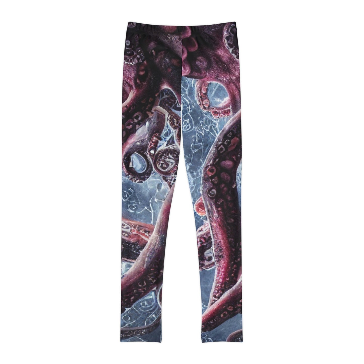 Octopus Beach Youth Leggings, One of a Kind Gift - Unique Workout Activewear tights for kids fitness, Daughter, Niece Christmas Gift