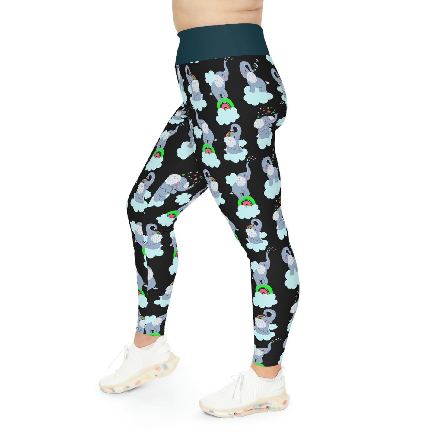 Elephant Plus Size Leggings animal kingdom, One of a Kind Workout Activewear for Wife Fitness, Best Friend, mom and me tights Christmas Gift