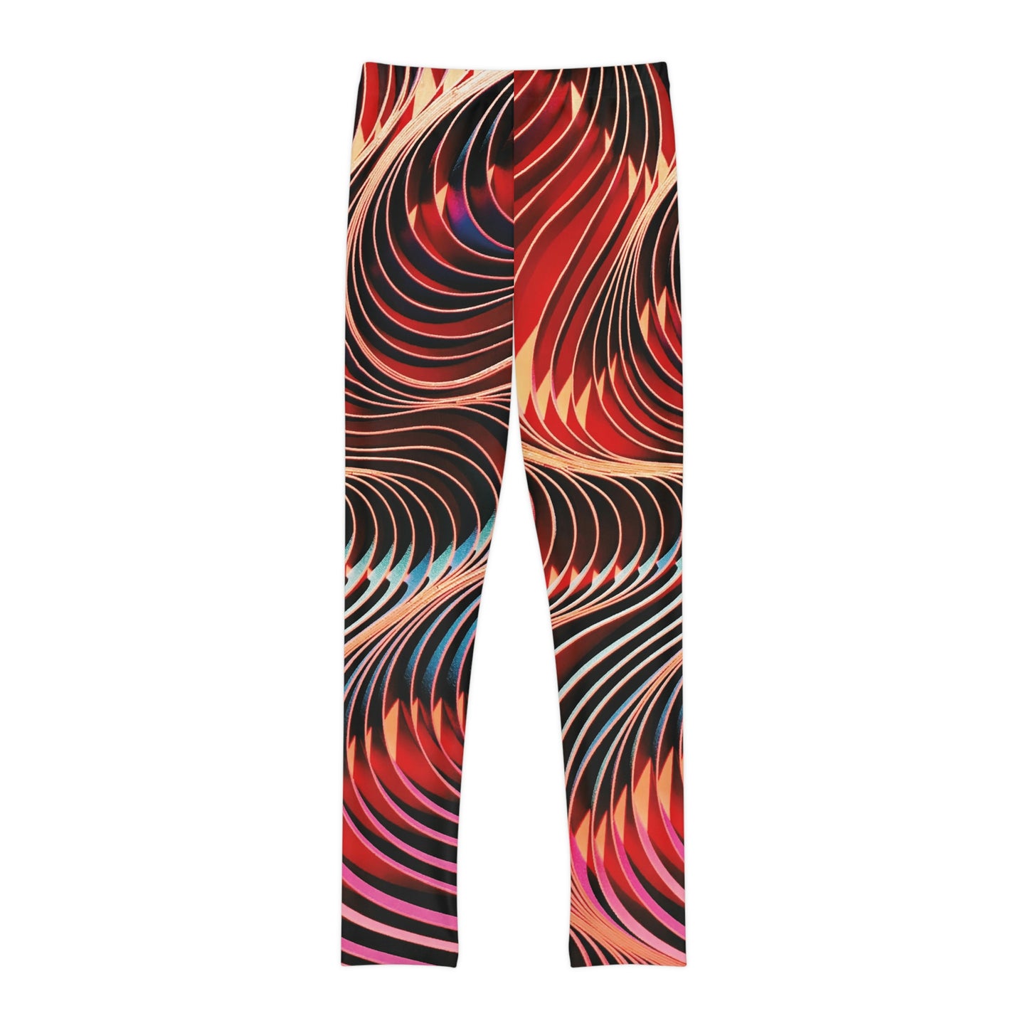 Abstract Cute Summer Youth Leggings, One of a Kind Gift - Workout Activewear tights for kids, Granddaughter, Niece Christmas Gift