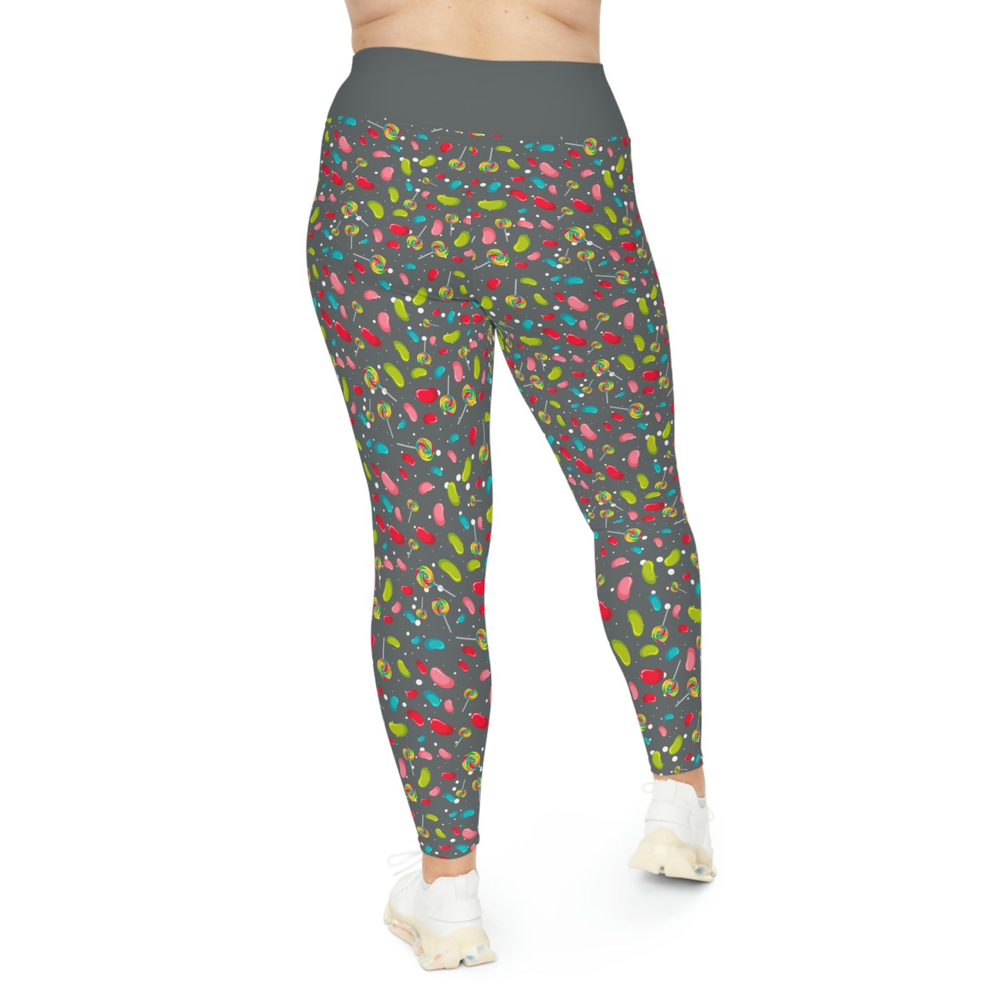 Candy Summer Plus Size Leggings One of a Kind Gift - Unique Workout Activewear tights for Mom fitness, Mothers Day, Girlfriend Christmas Gift