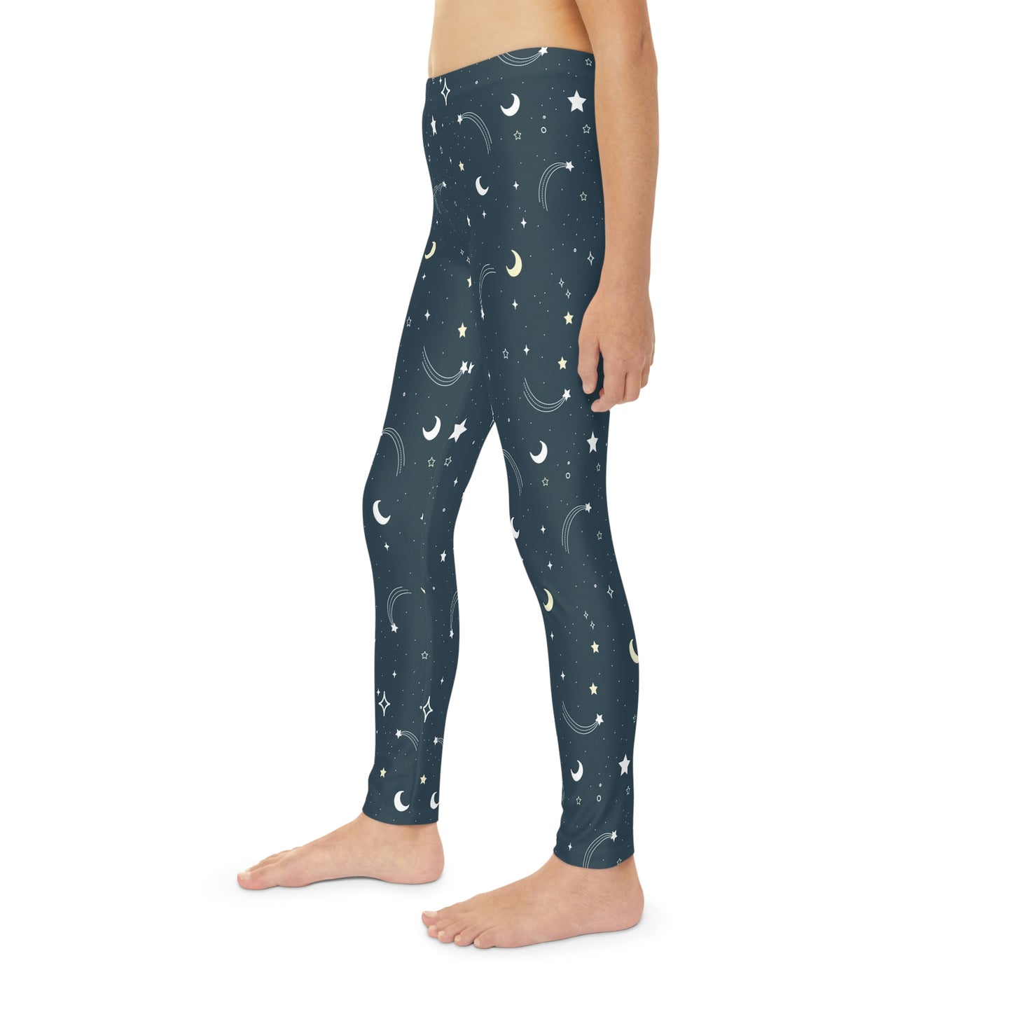 Galaxy, Moon and stars Celestial Youth Leggings, One of a Kind Gift - Unique Workout Activewear tights for kids, Daughter, Niece  Christmas Gift