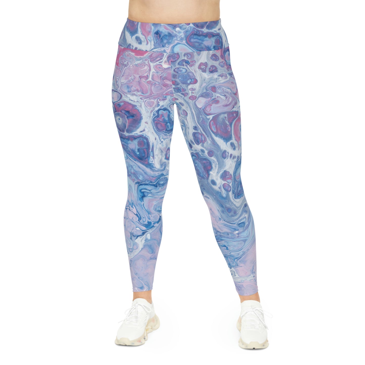 Abstract Marble Plus Size Leggings, One of a Kind Workout Activewear for Wife Fitness, Best Friend, mom and me tights Christmas Gift