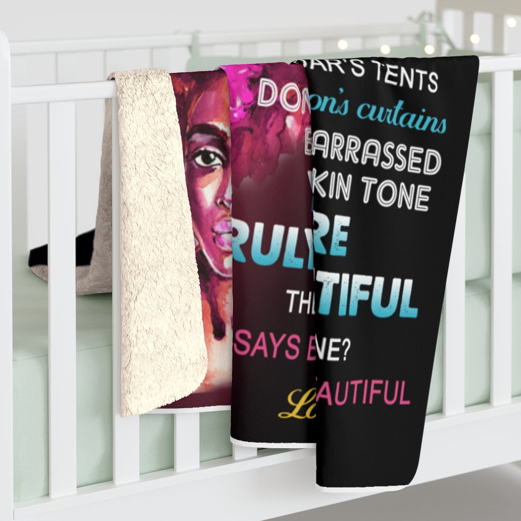 Wakanda You are beautiful enough Sherpa Fleece Blanket (Daughter from Mom)