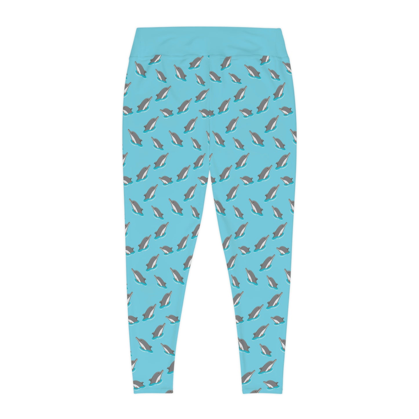 Plus Size Dolphin, Ocean, Beach Leggings, One of a Kind Gift - Unique Workout Activewear tights for kids fitness, Daughter, Niece Christmas Gift