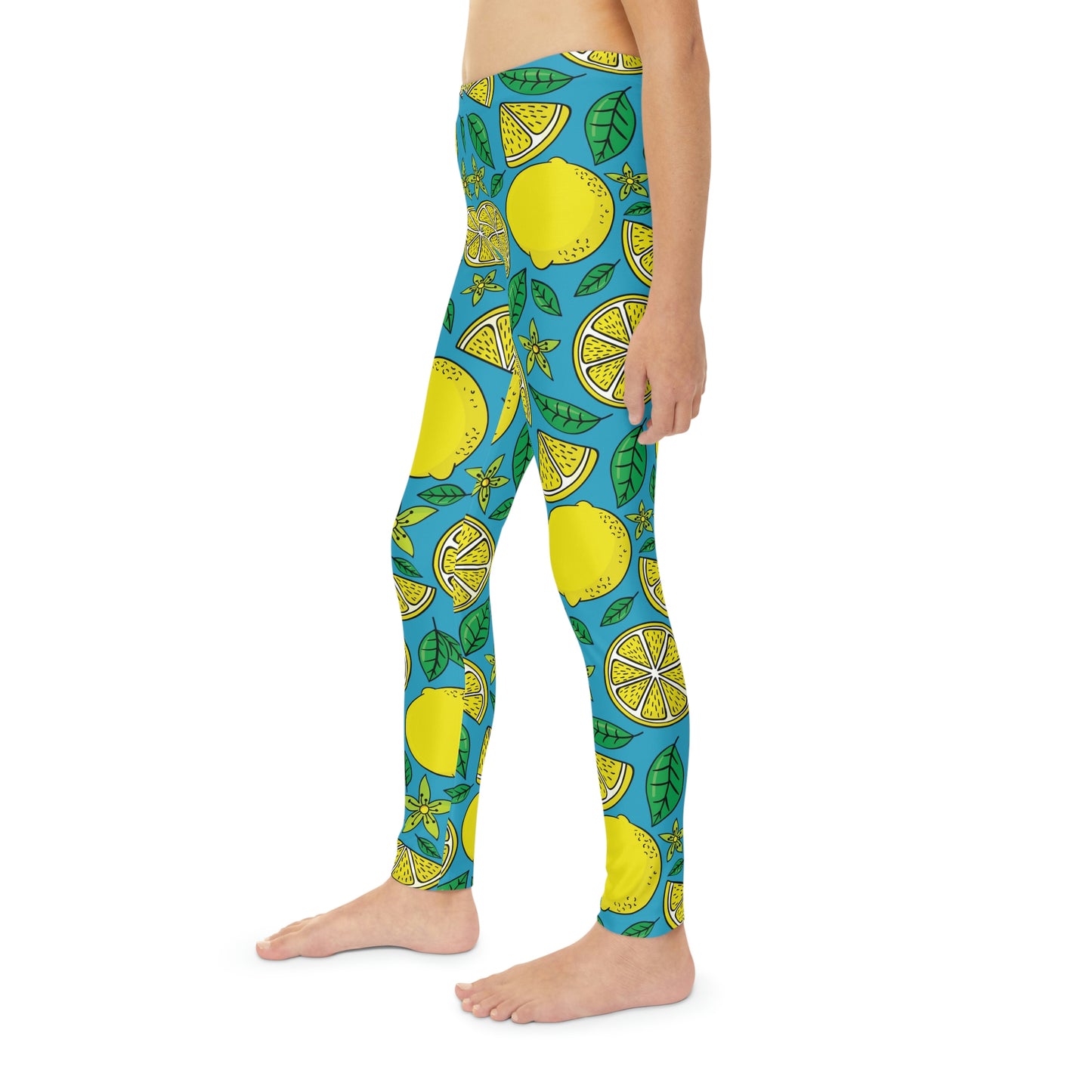 Lemon Fruit Leggings, Summer Kids Preteen, Teen Leggings Youth Full-Length Leggings