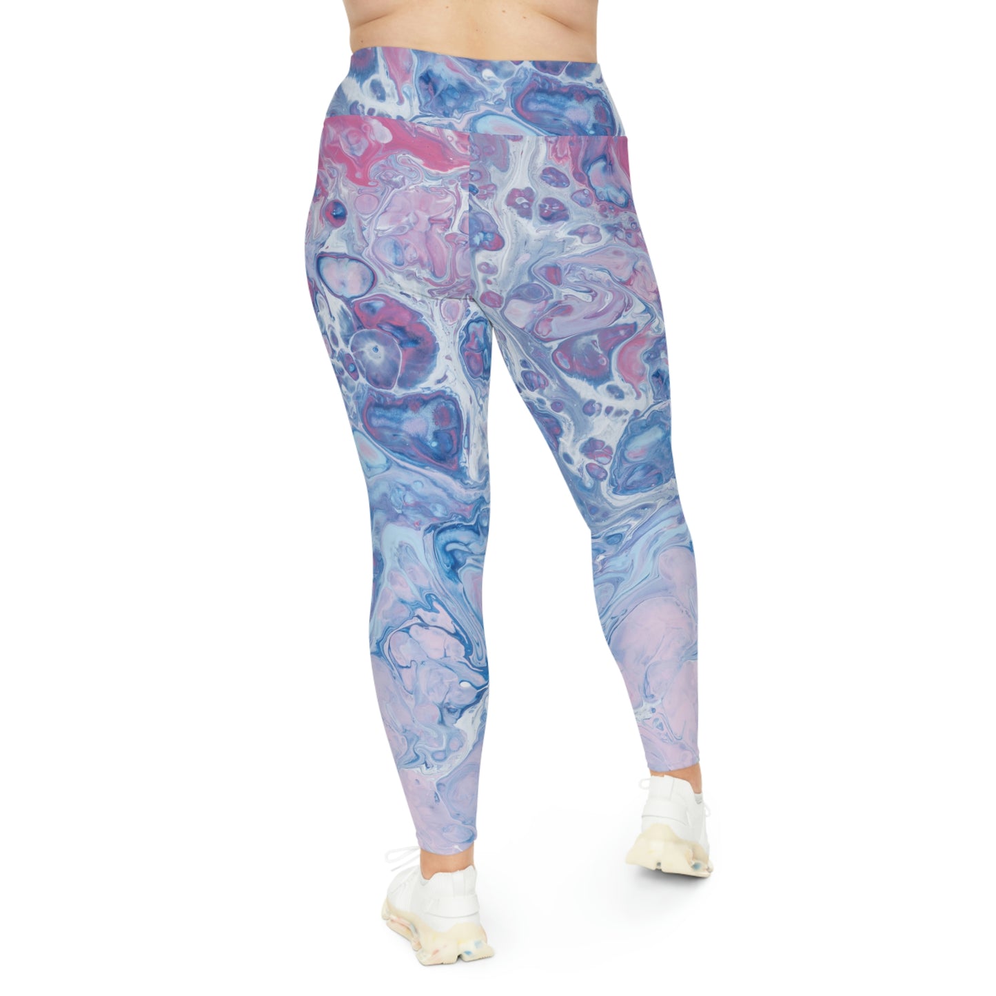 Abstract Marble Plus Size Leggings, One of a Kind Workout Activewear for Wife Fitness, Best Friend, mom and me tights Christmas Gift