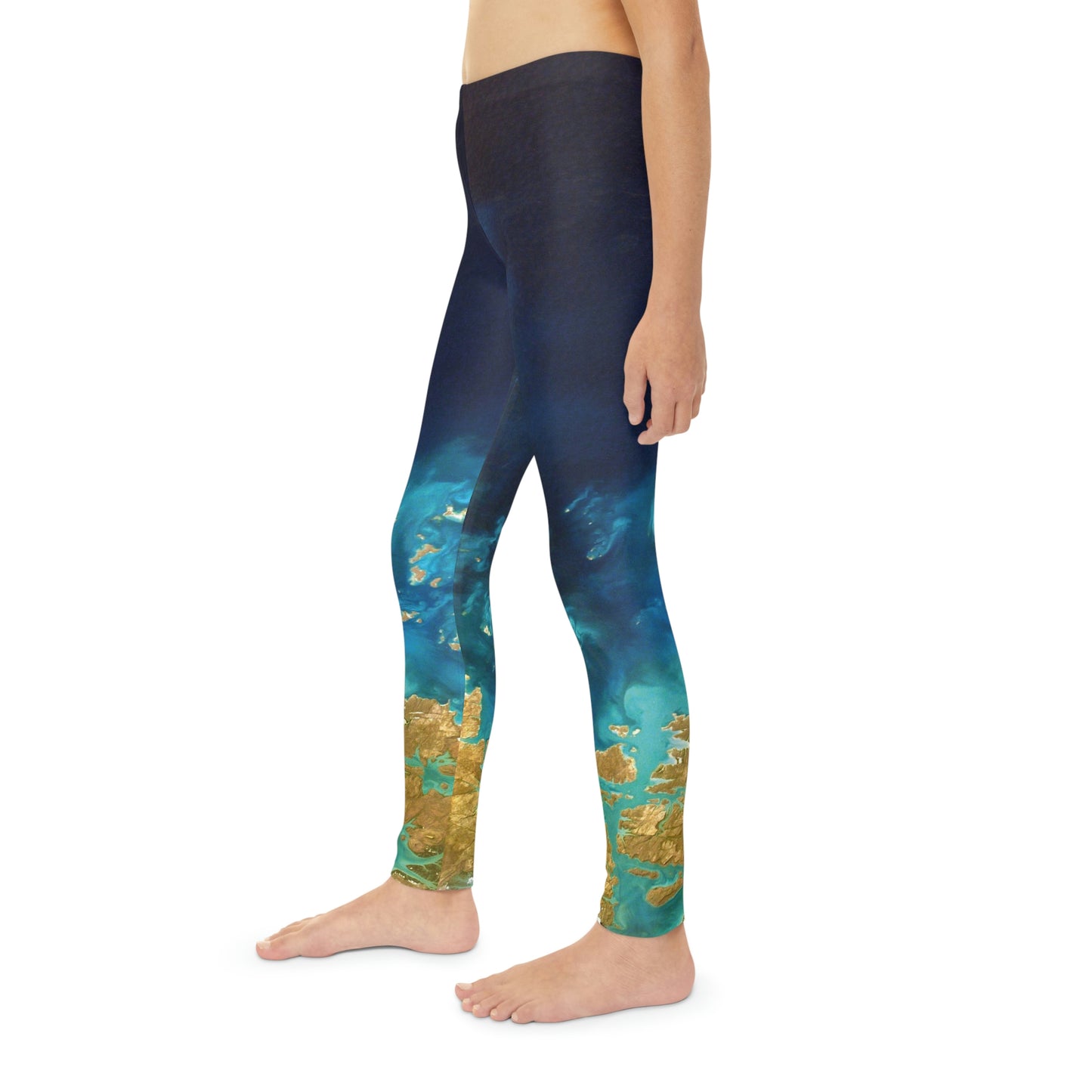 Planet Earth Youth Leggings,  One of a Kind Gift - Unique Workout Activewear tights for  kids fitness, Daughter, Niece  Christmas Gift