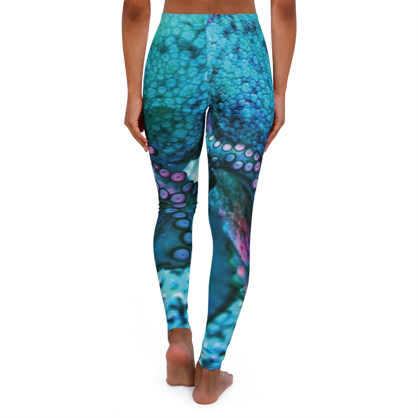 Octopus Beach Plus Size Leggings, One of a Kind Gift - Unique Workout Activewear tights for Mom fitness, Mothers Day, Girlfriend Christmas Gift