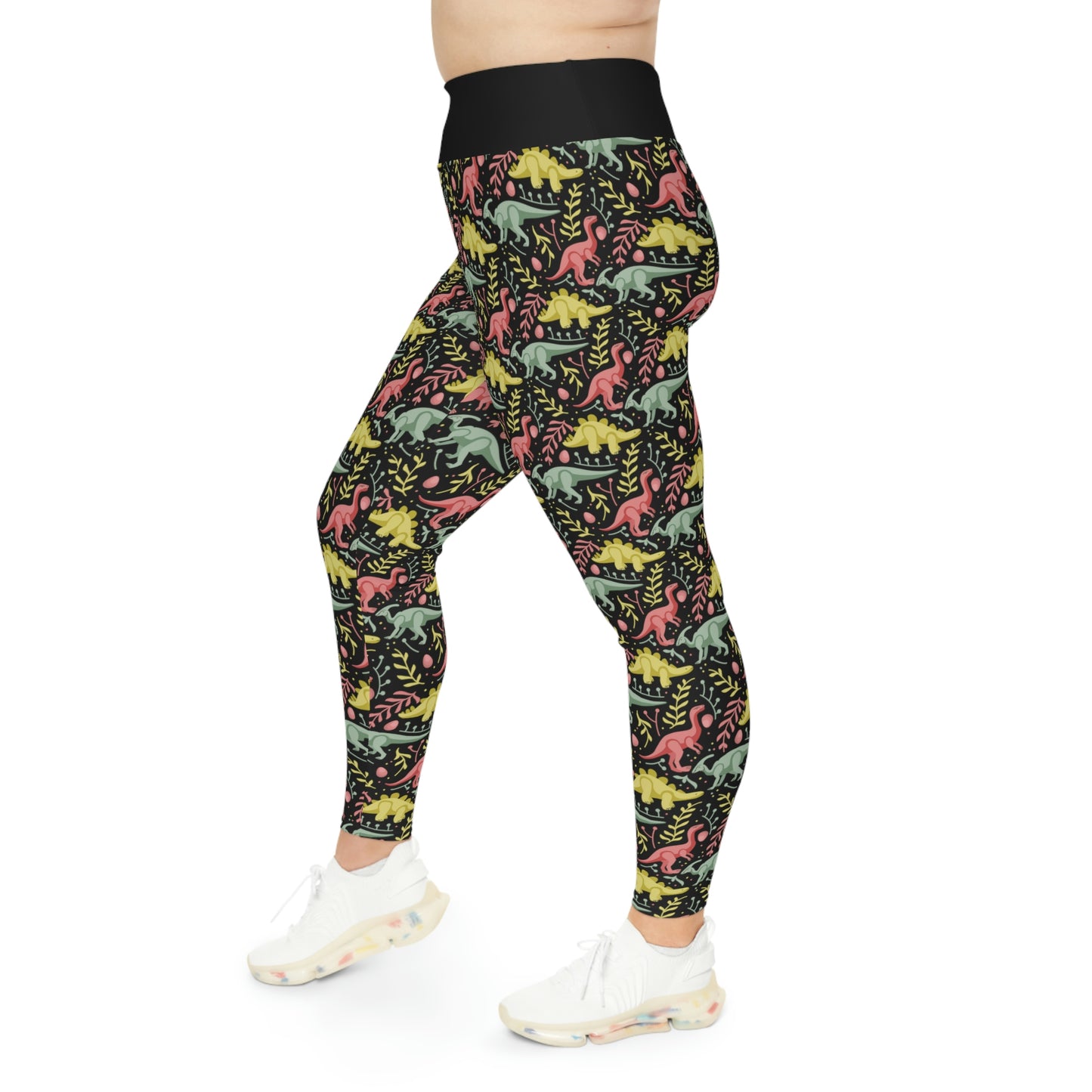 Plus Size Dinosaur Trex Jurassic Park Leggings, One of a Kind - Workout Activewear tights for Wife, Best Friend . Mothers Day or Christmas Gift