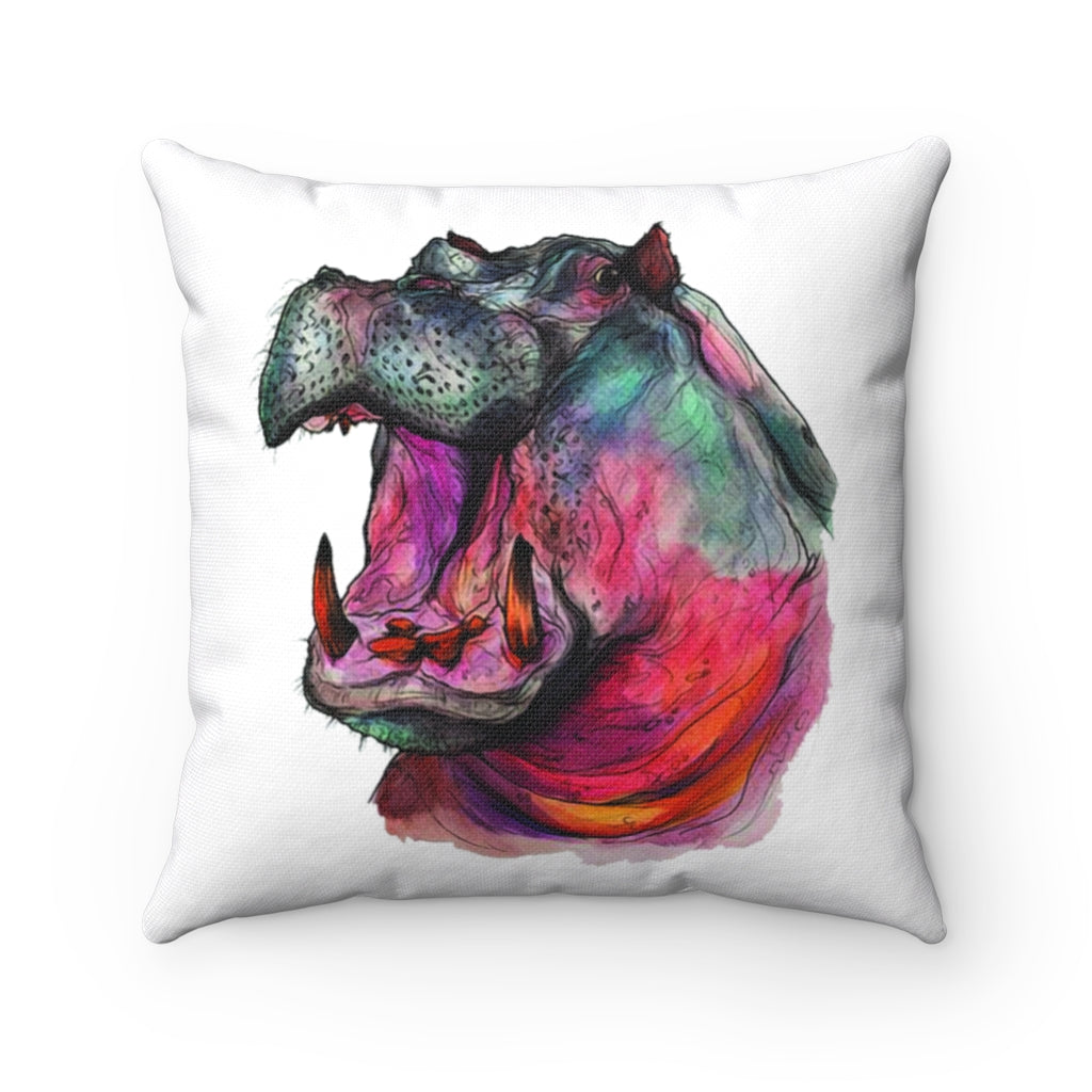 Leopard Watercolor Spun Polyester Square Pillow