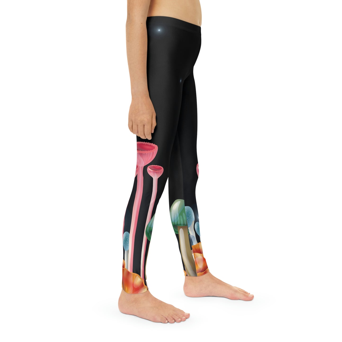 Magic Mushrooms cottagecore, Psychedelic Youth Leggings, One of a Kind - Kids Unique Workout Activewear tights, Daughter, Niece Christmas Gift