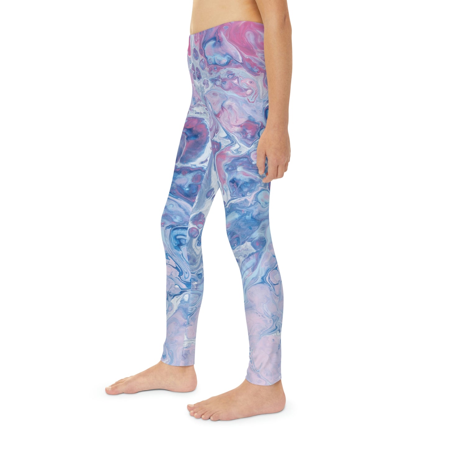 Marble Youth Leggings, One of a Kind Gift - Unique Workout Activewear tights for kids , Daughter, Niece Christmas Gift