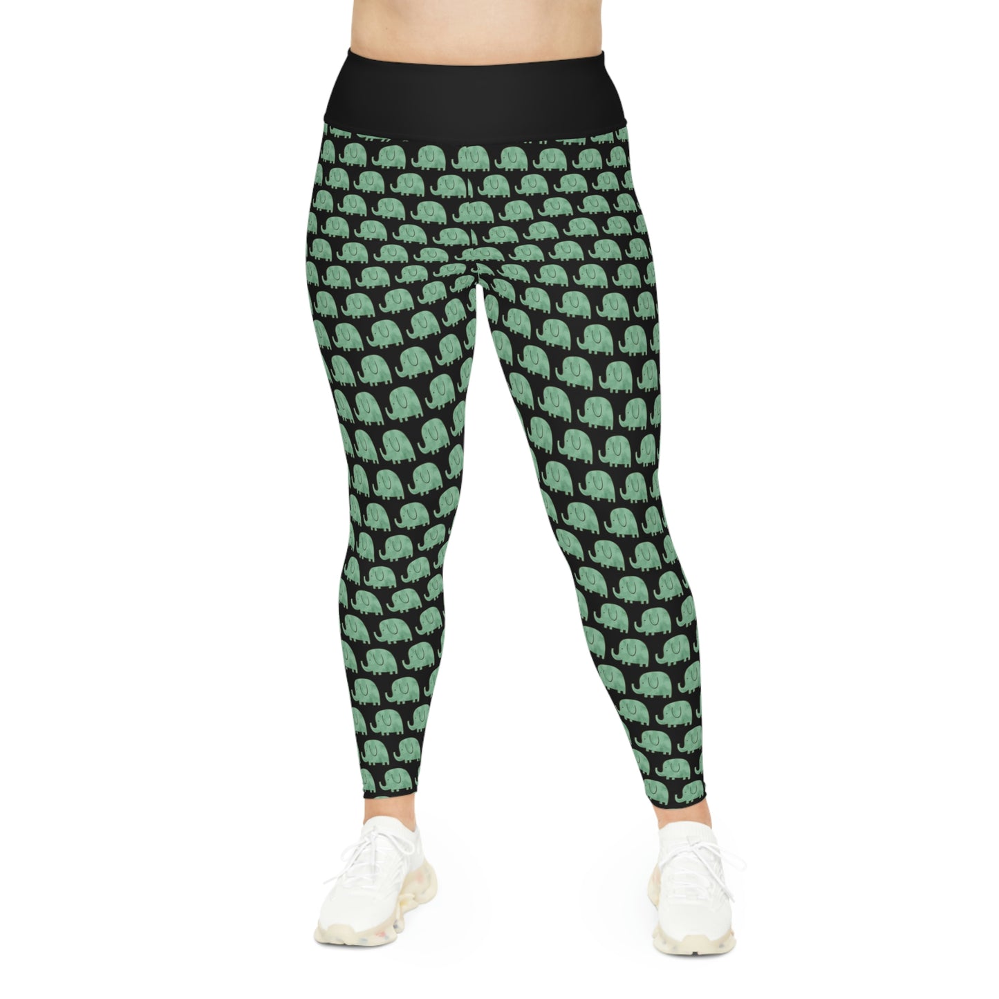 Elephant Plus Size Leggings animal kingdom, One of a Kind Workout Activewear for Wife Fitness, Best Friend, mom and me tights Christmas Gift