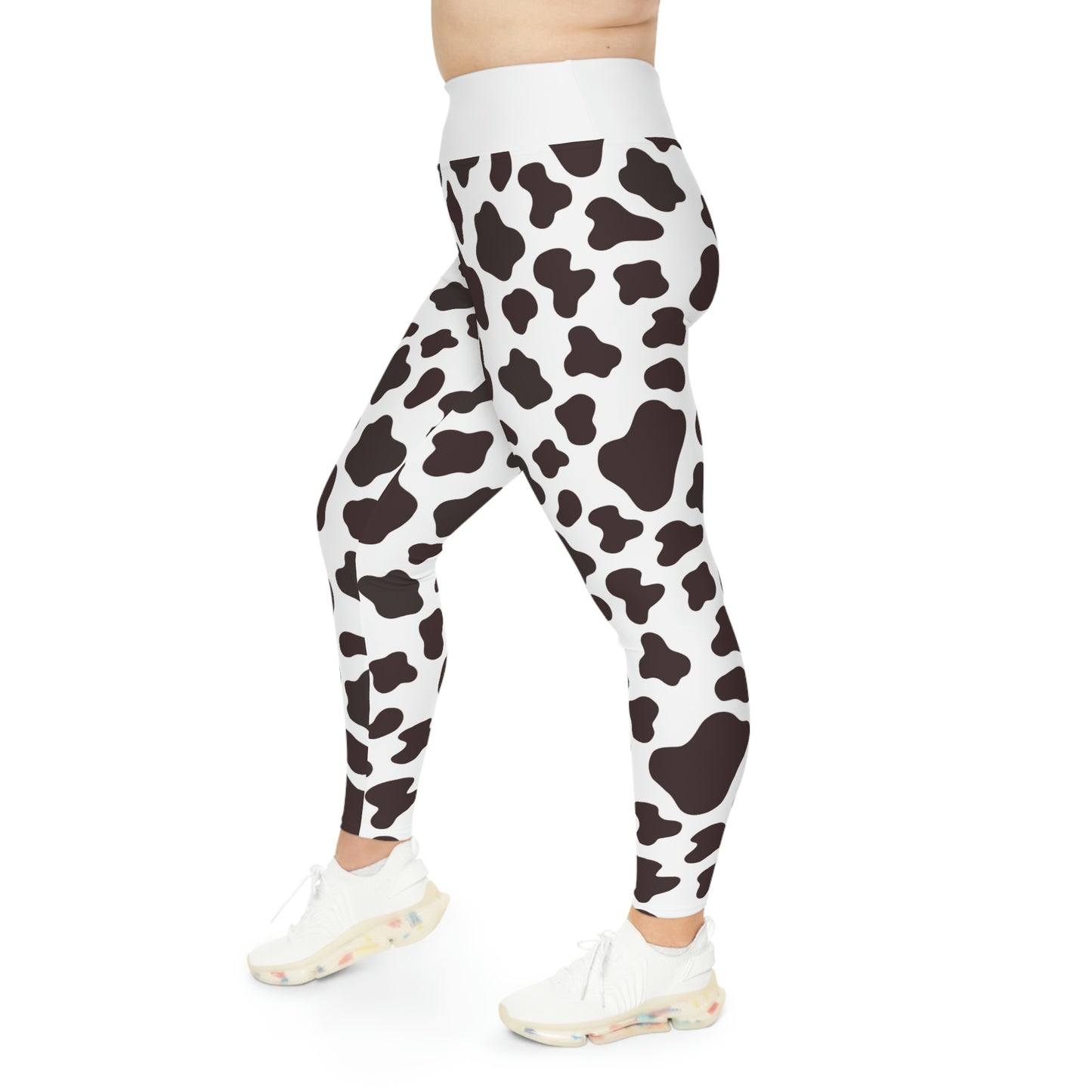 Cow Print Plus Size Leggings One of a Kind Gift - Unique Workout Activewear tights for Mom fitness, Mothers Day, Girlfriend Christmas Gift