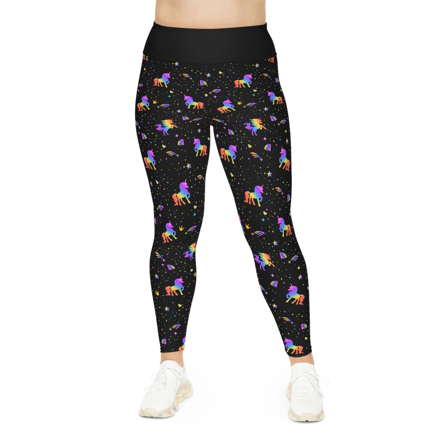 Unicorn Plus Size Leggings One of a Kind Gift - Unique Workout Activewear tights for Mom fitness, Mothers Day, Girlfriend Christmas Gift