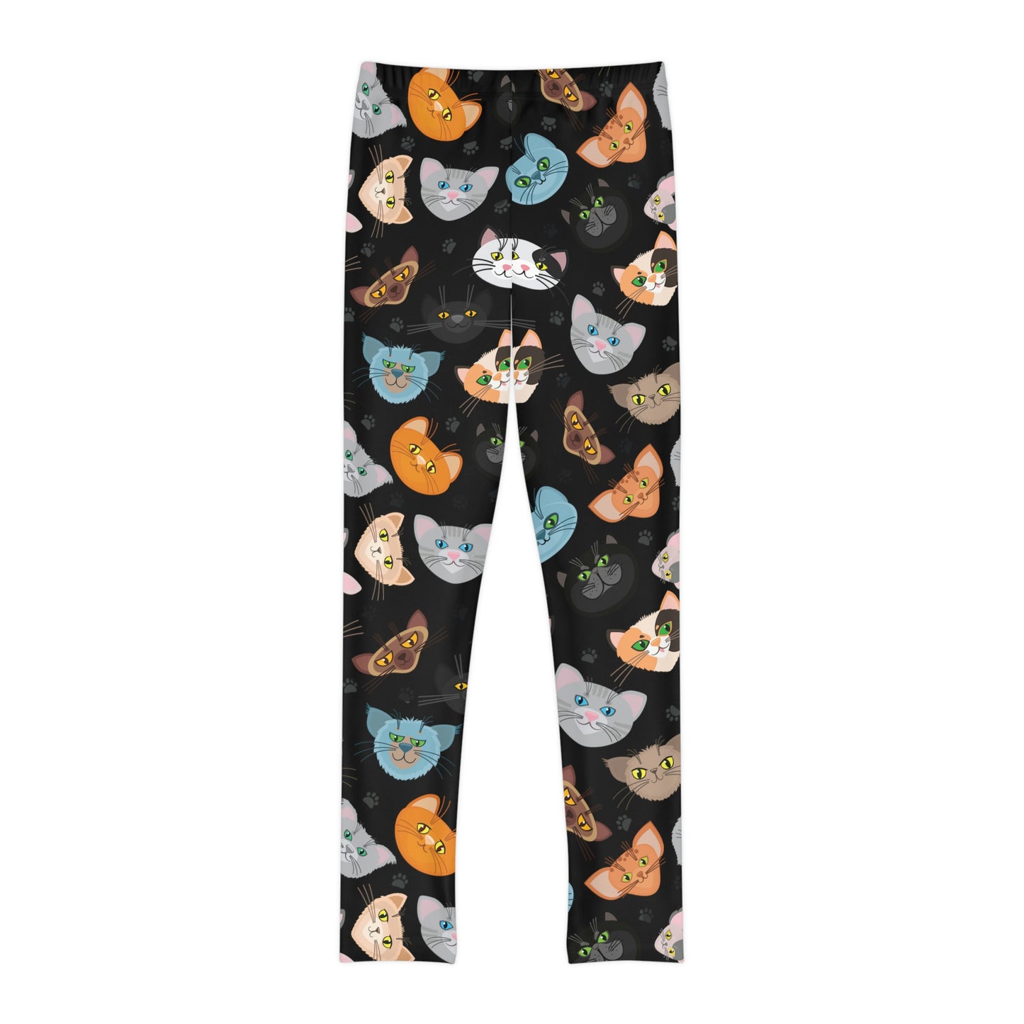 Cat Lovers Pawsome Cute Youth Leggings, One of a Kind Gift - Workout Activewear tights for kids, Granddaughter, Niece Christmas Gift