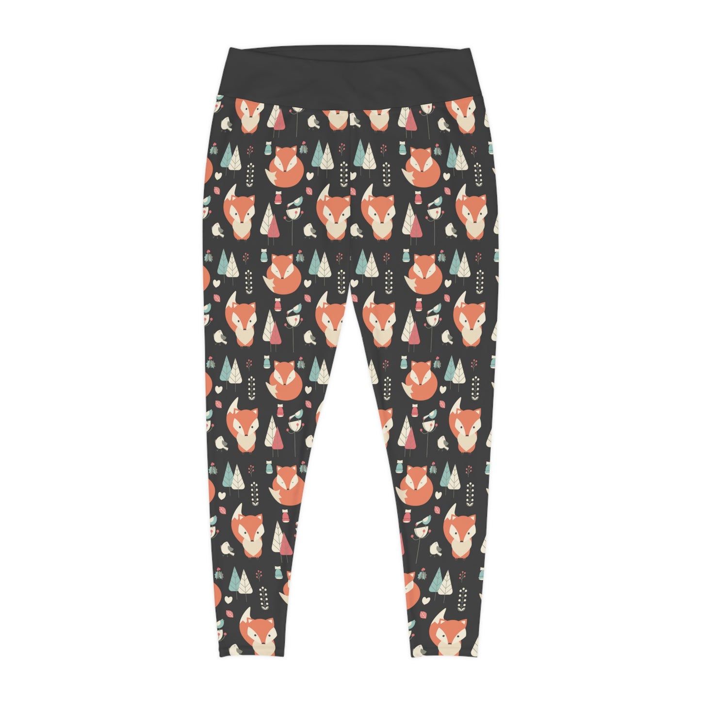 Fox Animal Kingdom Plus Size Leggings One of a Kind Unique Workout Activewear tights for Mom fitness, Mothers Day, Girlfriend Christmas Gift