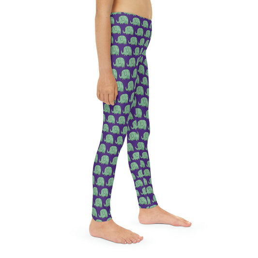 Elephant animal kingdom, Safari Youth Leggings,  One of a Kind Gift - Unique Workout Activewear tights for kids, Daughter, Niece  Christmas Gift