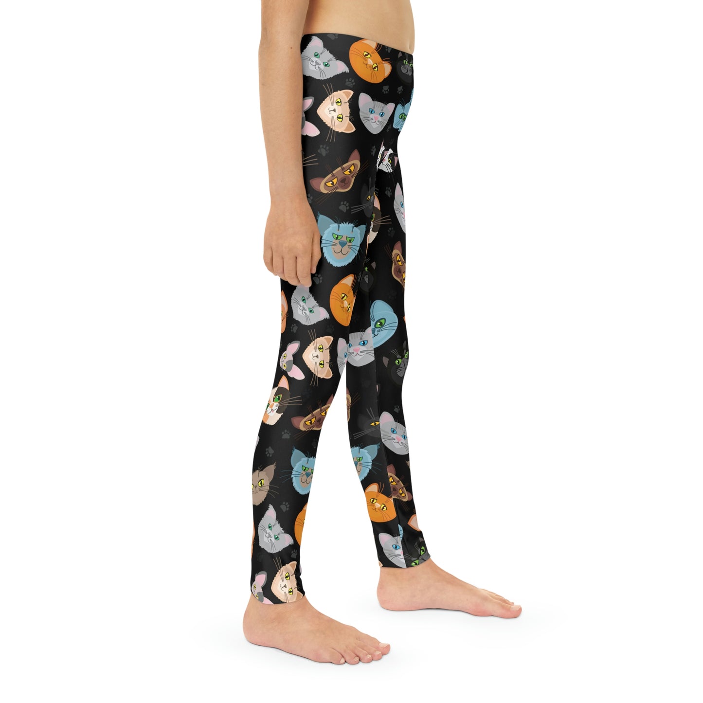 Cat Lovers Pawsome Cute Youth Leggings, One of a Kind Gift - Workout Activewear tights for kids, Granddaughter, Niece Christmas Gift