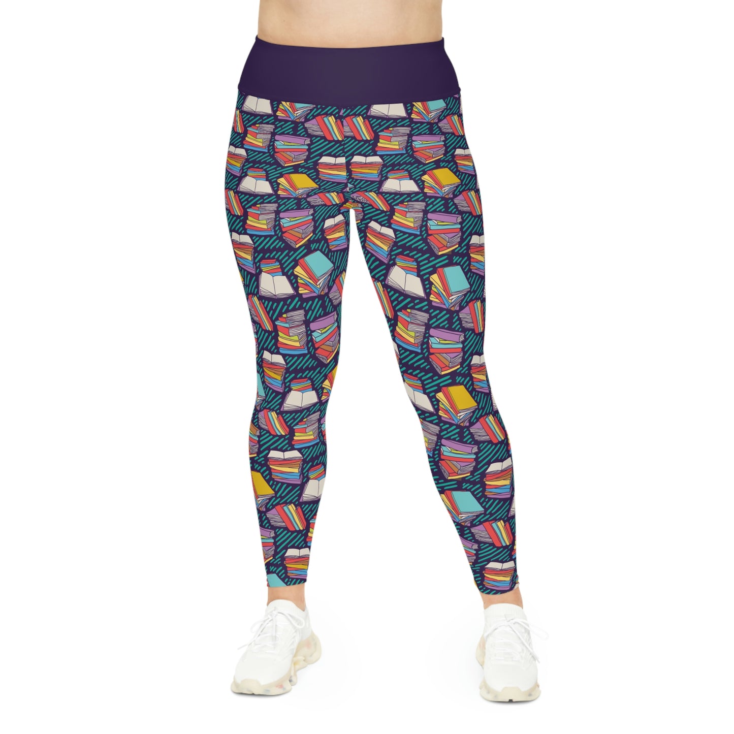 Book Lovers Gift Plus Size Leggings One of a Kind Unique Workout Activewear tights for Mom fitness, Mothers Day, Girlfriend Christmas Gift