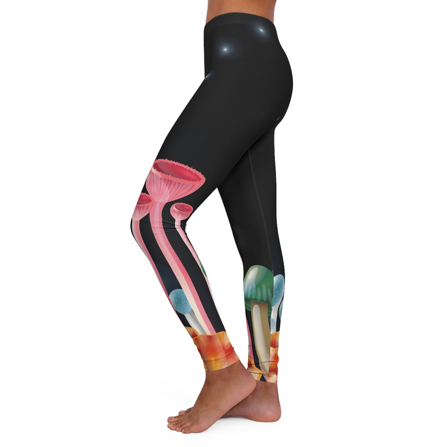 Magic Mushrooms cottagecore, Psychedelic Women Leggings, One of a Kind - Unique Workout Activewear tights ,Mothers Day, Wife Christmas Gift