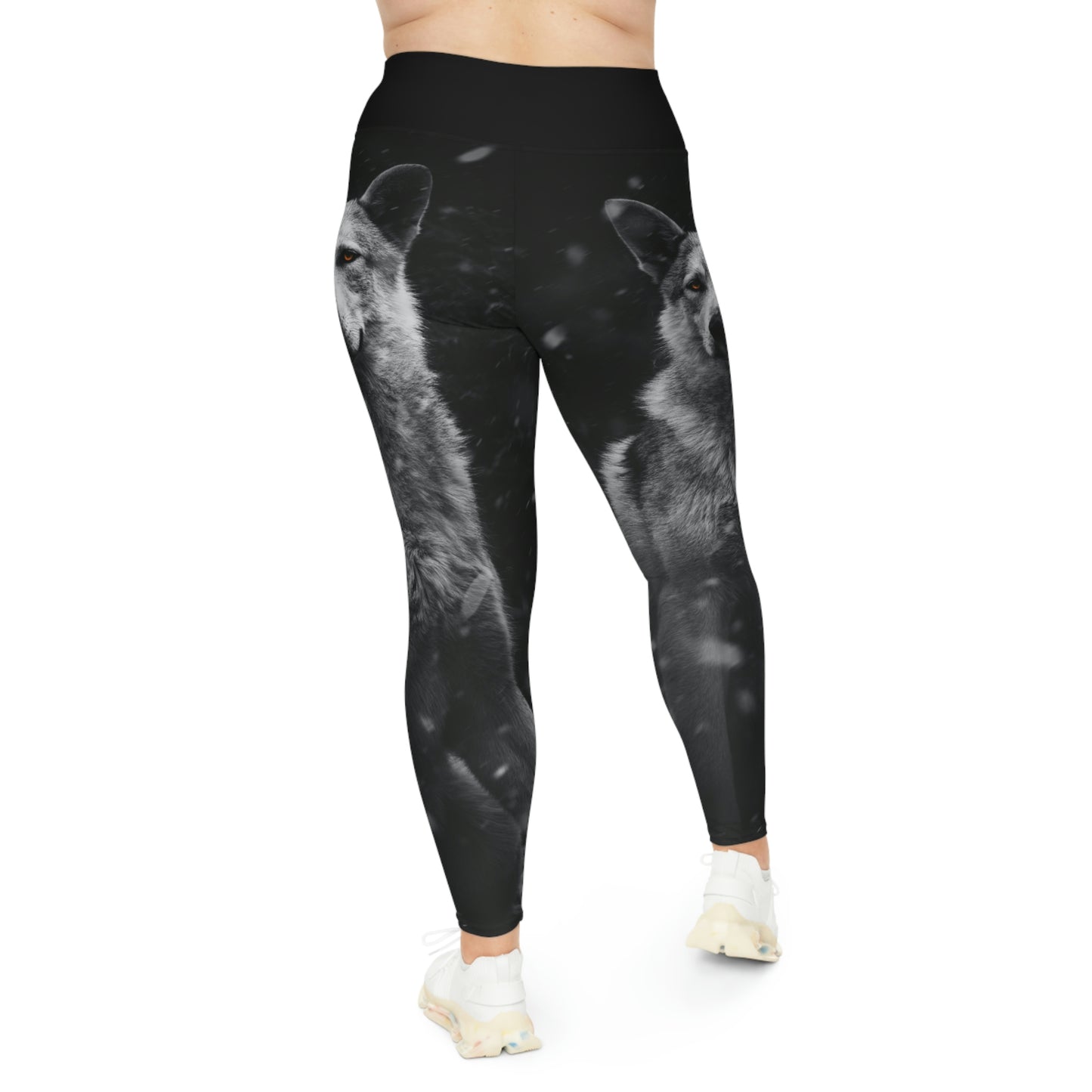 Wolf Gothic Plus Size Leggings One of a Kind Gift - Unique Workout Activewear tights for Mom fitness, Mothers Day, Girlfriend Christmas Gift