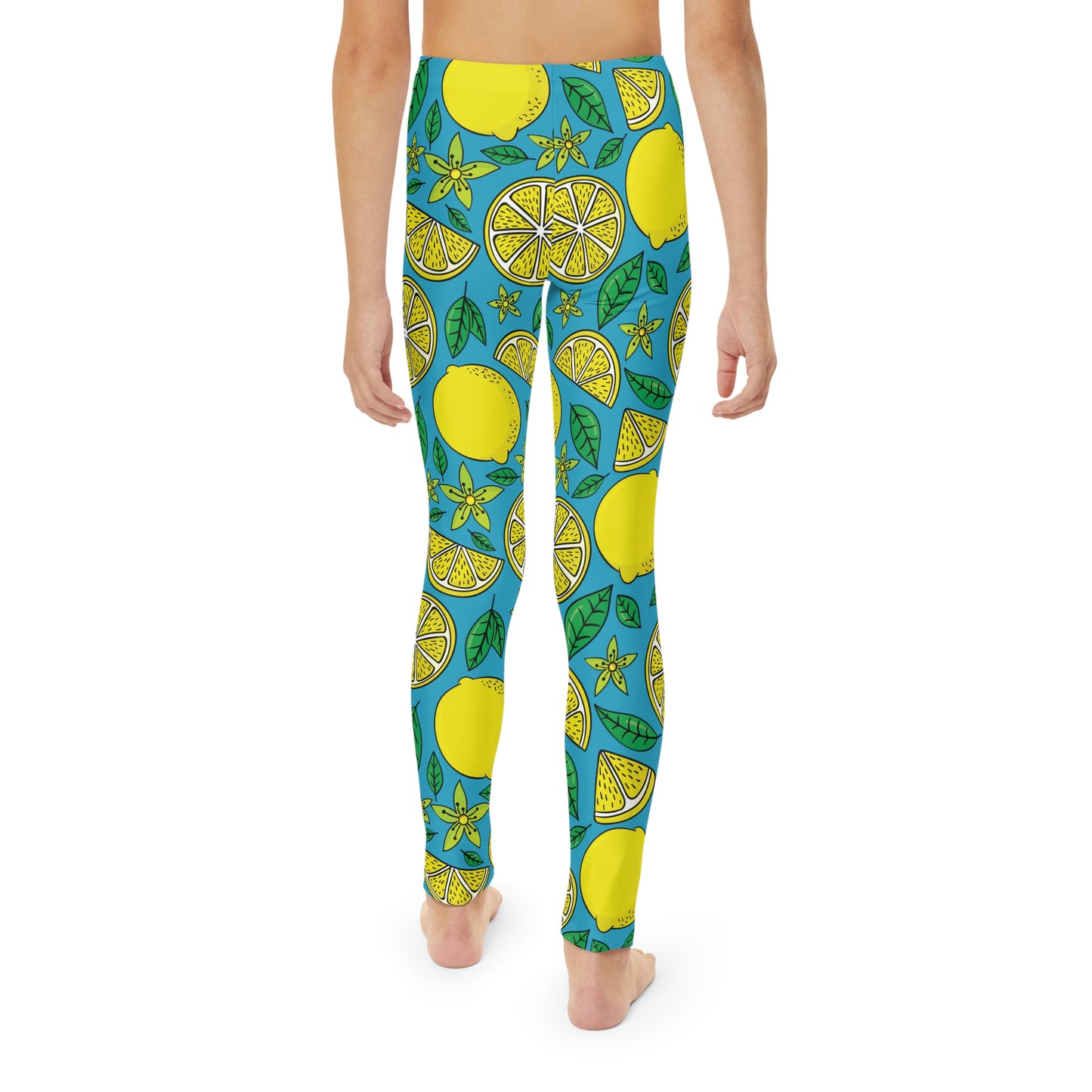 Lemon Fruit Leggings, Summer Kids Preteen, Teen Leggings Youth Full-Length Leggings