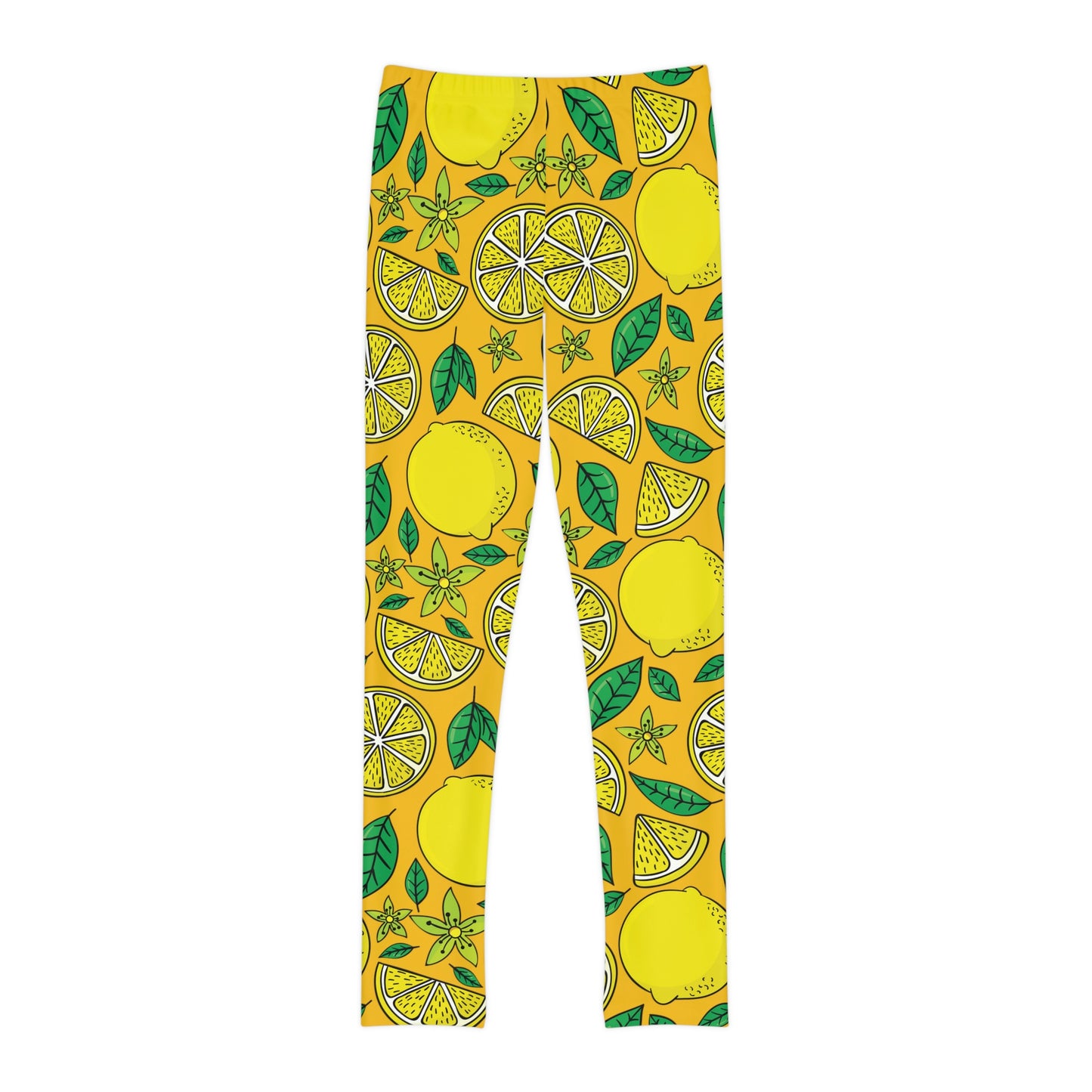 Lemon fruit, Cute Summer Youth Leggings, One of a Kind Gift - Workout Activewear tights for kids, Granddaughter, Niece  Christmas Gift