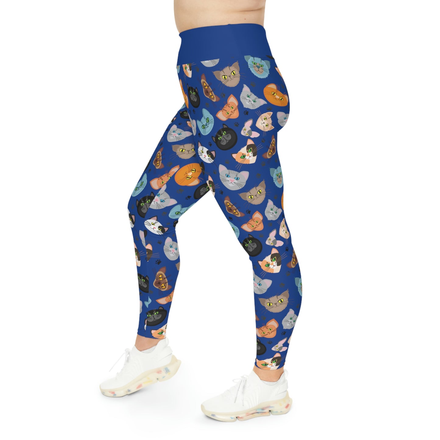 Cat Mom Plus Size Leggings One of a Kind Gift - Unique Workout Activewear tights for Mom fitness, Mothers Day, Girlfriend Christmas Gift