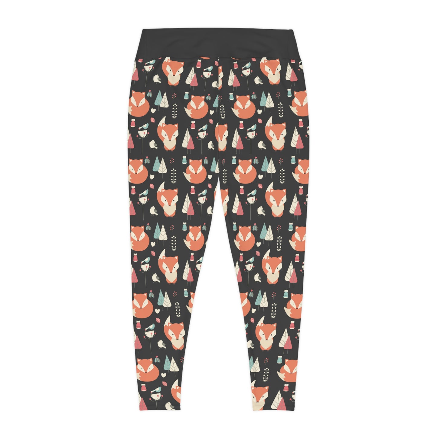 Fox Animal Kingdom Plus Size Leggings One of a Kind Unique Workout Activewear tights for Mom fitness, Mothers Day, Girlfriend Christmas Gift