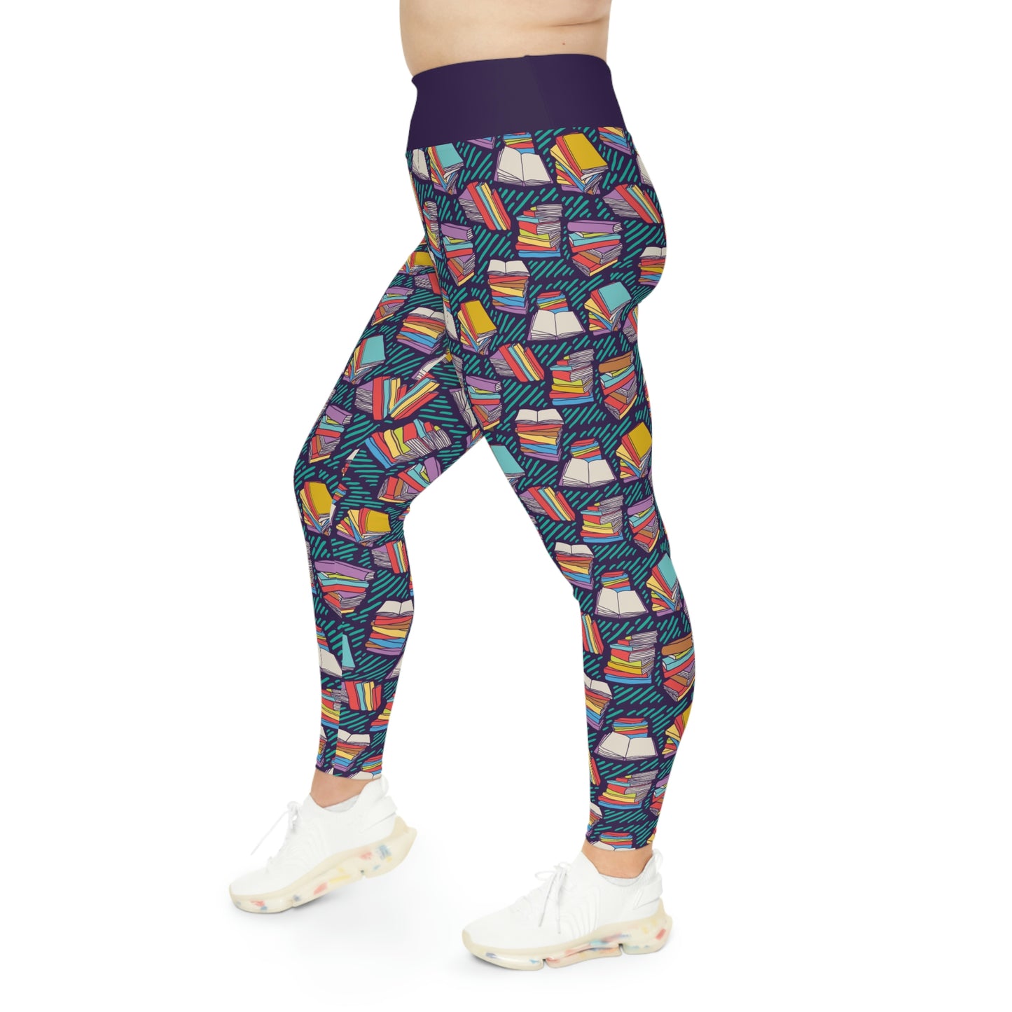 Book Lovers Gift Plus Size Leggings One of a Kind Unique Workout Activewear tights for Mom fitness, Mothers Day, Girlfriend Christmas Gift