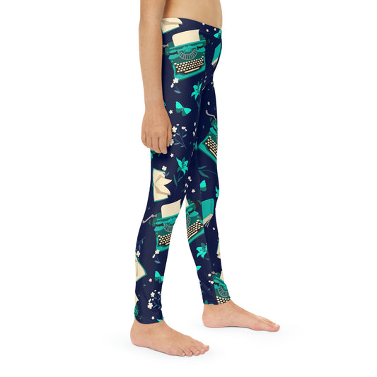 Book Lovers Youth Leggings,  One of a Kind Gift - Unique Workout Activewear tights for  kids Fitness , Daughter, Niece  Christmas Gift