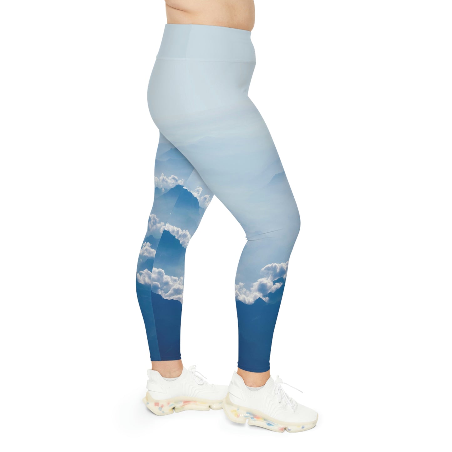 Clouds Plus Size Leggings Plus Size Leggings One of a Kind Gift - Unique Workout Activewear tights for Mom fitness, Mothers Day, Girlfriend Christmas Gift