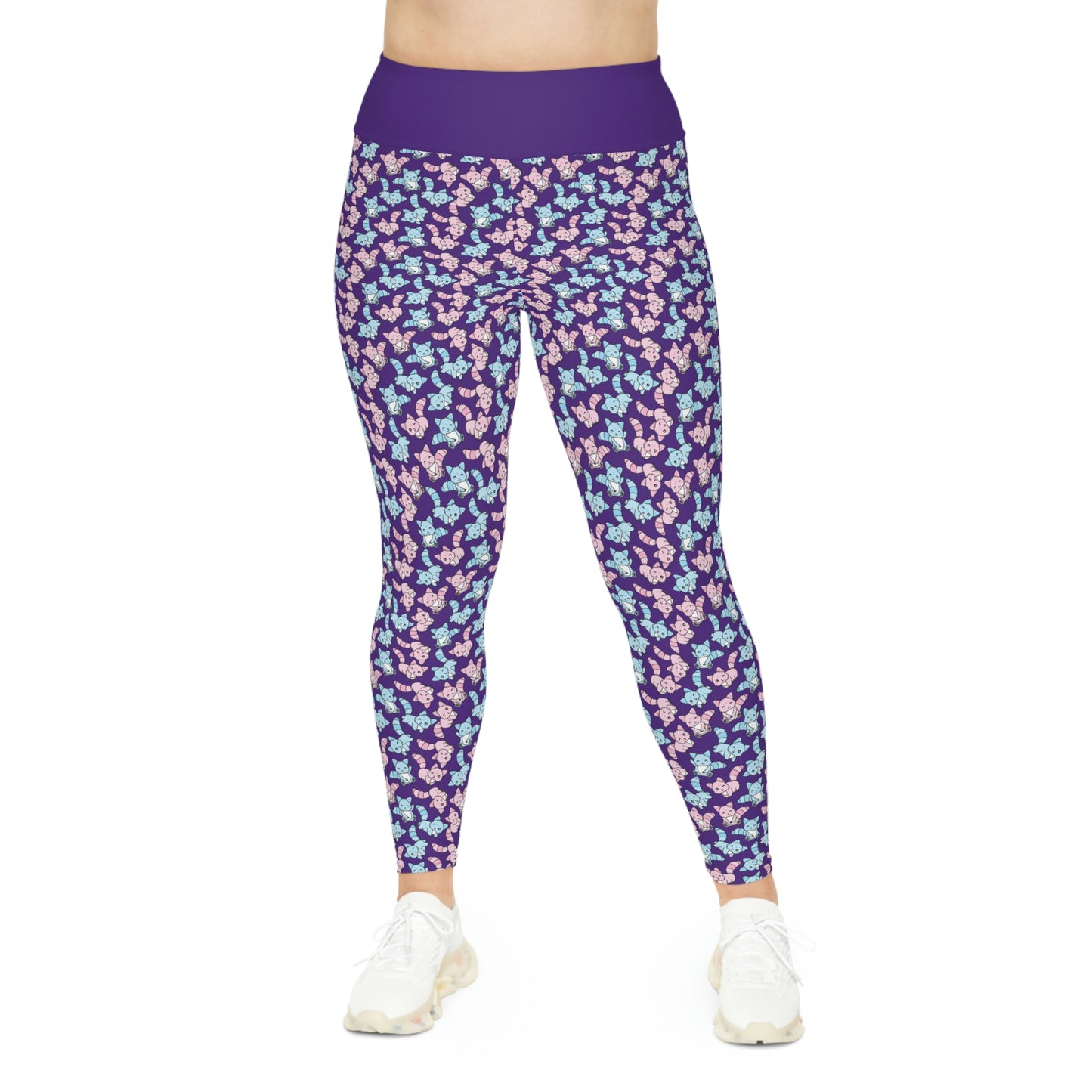 Cat Mom Plus Size Leggings One of a Kind Gift - Unique Workout Activewear tights for Mom fitness, Mothers Day, Girlfriend Christmas Gift