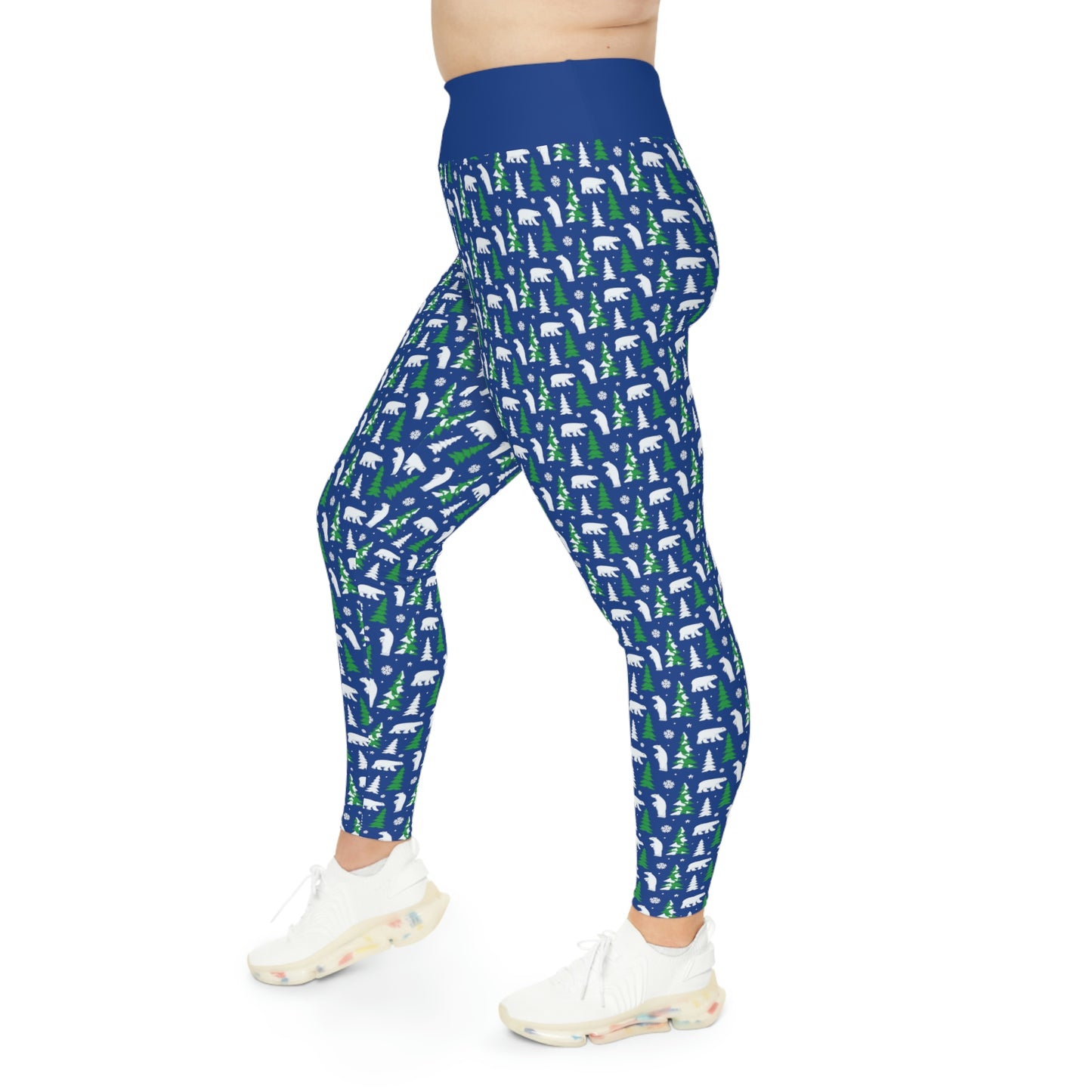 Bear Christmas Tree Plus Size Leggings One of a Kind Unique Workout Activewear tights for fitness, Mothers Day, Girlfriend Gift