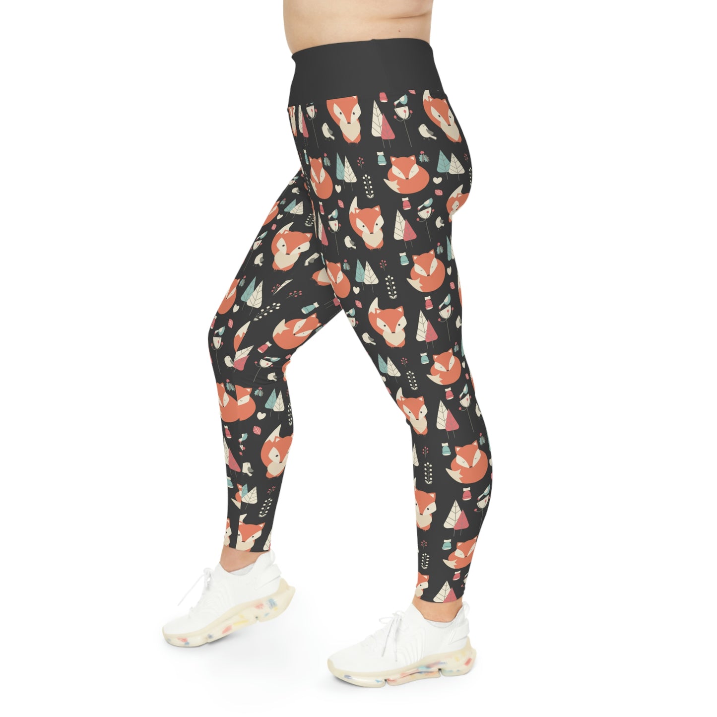 Fox Animal Kingdom Plus Size Leggings One of a Kind Unique Workout Activewear tights for Mom fitness, Mothers Day, Girlfriend Christmas Gift