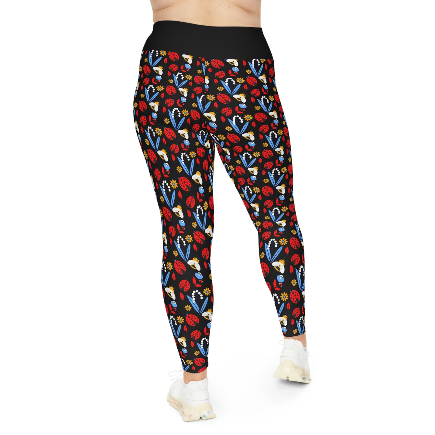 Ladybugs Plus Size Leggings One of a Kind Gift - Unique Workout Activewear tights for Mom fitness, Mothers Day, Girlfriend Christmas Gift