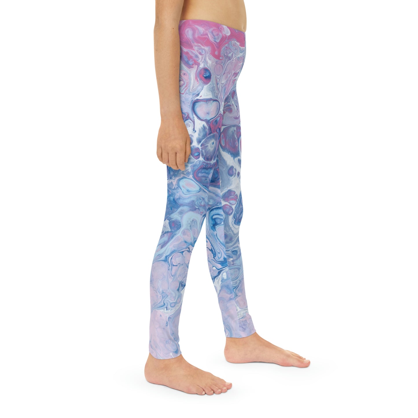 Marble Youth Leggings, One of a Kind Gift - Unique Workout Activewear tights for kids , Daughter, Niece Christmas Gift