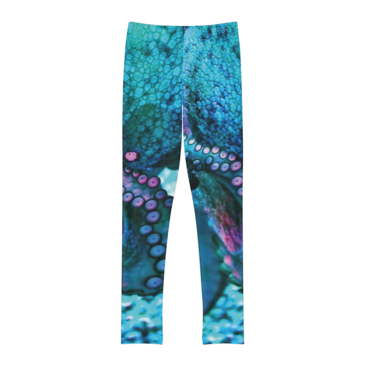 Octopus Beach Youth Leggings, One of a Kind Gift - Unique Workout Activewear tights for kids fitness, Daughter, Niece Christmas Gift