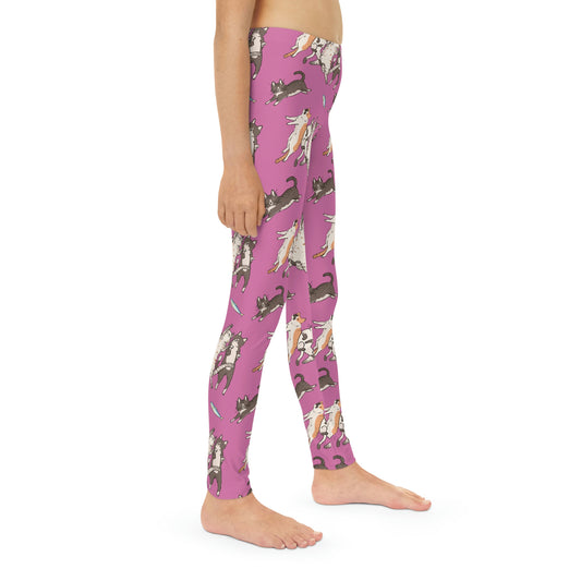 Cat Lovers Youth Leggings,  One of a Kind Gift - Unique Workout Activewear tights for  kids Fitness , Daughter, Niece  Christmas Gift